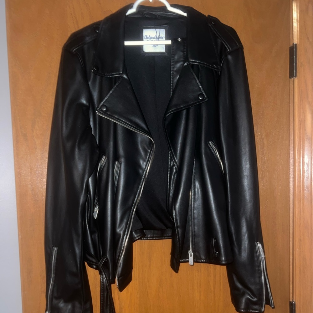 Faux leather jacket by Chelsea Deboer / Lily & Lottie